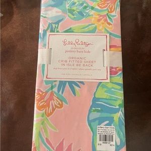 Pottery Barn Kids Lilly Pulitzer Isle Be Back Butterfly Floral Crib Fitted Sheet